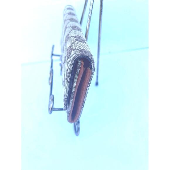 Gucci Eclipse Continental GG Monogram Brown Canvas Leather Trim Trifold Wallet - Picture 2 of 14